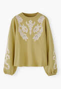 Sweatshirt mit Spitze, Limette, webstill