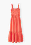 Sommerkleid, Zinnoberrot, webstill