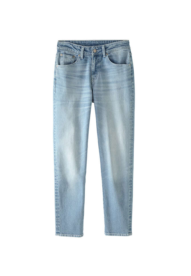 Mittelhoch geschnittene Jeans, Helle Waschung, completeTheLook