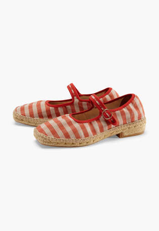 Karierte Espadrilles, Rot, webstill