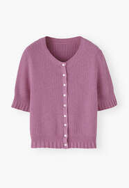 Fangmuster-Pullover, Zartes Magenta, webstill