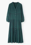 Maxikleid, St&uuml;rmisches Aquamarin, webstill