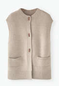 Strickweste, Helles Rehbraun, webstill