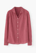 Gestreifte Crinkle-Bluse, Pink, webstill