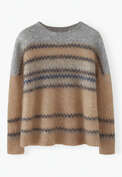 Fair-Isle-Pullover, Grau/Mandel, webstill
