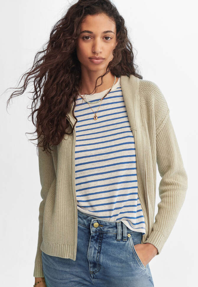 Gestreiftes T-Shirt, Kobalt, completeTheLook