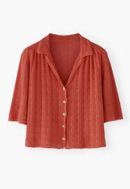Pointelle-Bluse, Paprika, webstill