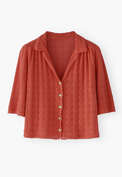 Pointelle-Bluse, Paprika, webstill