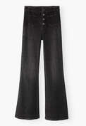 Ausgestellte Jeans, Schwarz, webstill