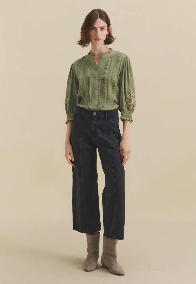 Hose mit weitem Bein, Schwarz, completeTheLook