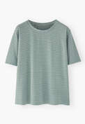 Gestreiftes T-Shirt, Pastellblau, webstill