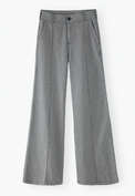 Gestreifte Hose mit weitem Bein, Ecru/Indigo, webstill