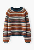 Pullover mit umgekehrten Streifen, Sonnenuntergang, webstill