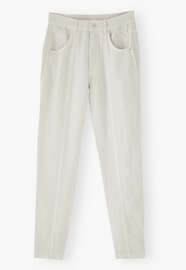 Schmal zulaufende Hose, Elfenbein, webstill