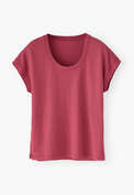 Ripp-T-Shirt, Leuchtendes Kirschrot, webstill