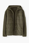 Gesteppte Jacke, Dunkles Oliv, webstill