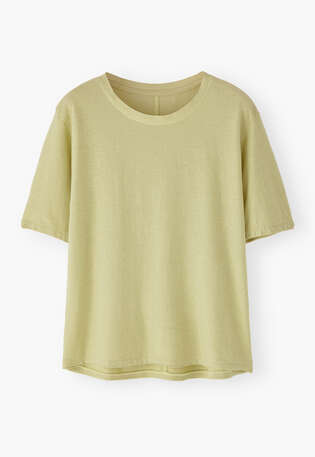Kastiges T-Shirt, Zartes Pistaziengr&uuml;n, webstill