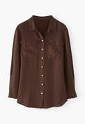 Entspannte Bluse, Schokolade, webstill