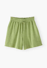 Shorts aus Frottee, Apfel, webstill
