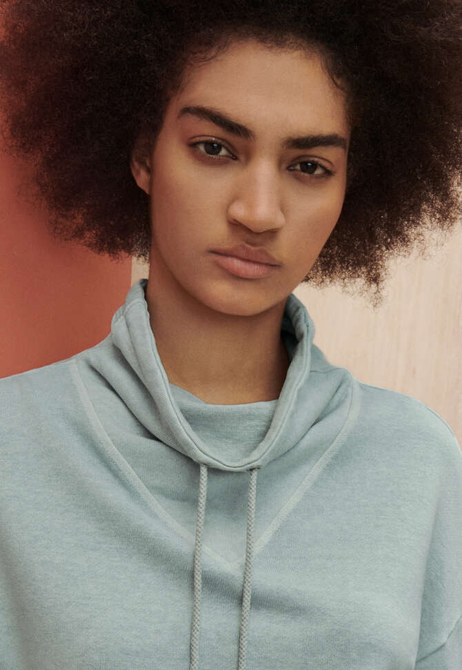 Sweatshirt mit Trichterkragen, Eisblau, completeTheLook