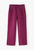 Hose mit Profiltaschen, Magenta-Violett, webstill