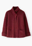Strickjacke, Rubinrot, webstill