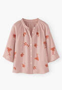 Bestickte Bluse, Zartes Ros&eacute;, webstill