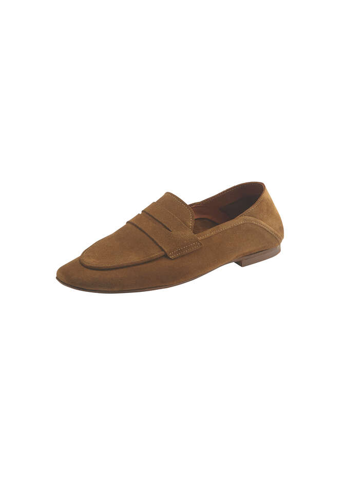 Sandfarbene Wildleder-Loafer, Sand, completeTheLook