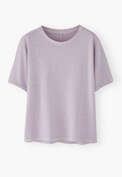 Kastiges T-Shirt, Fliedernebel, webstill