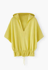 Strickponcho, Chartreuse, webstill