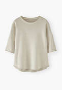 Loopback-T-Shirt, Blasses Grau, webstill