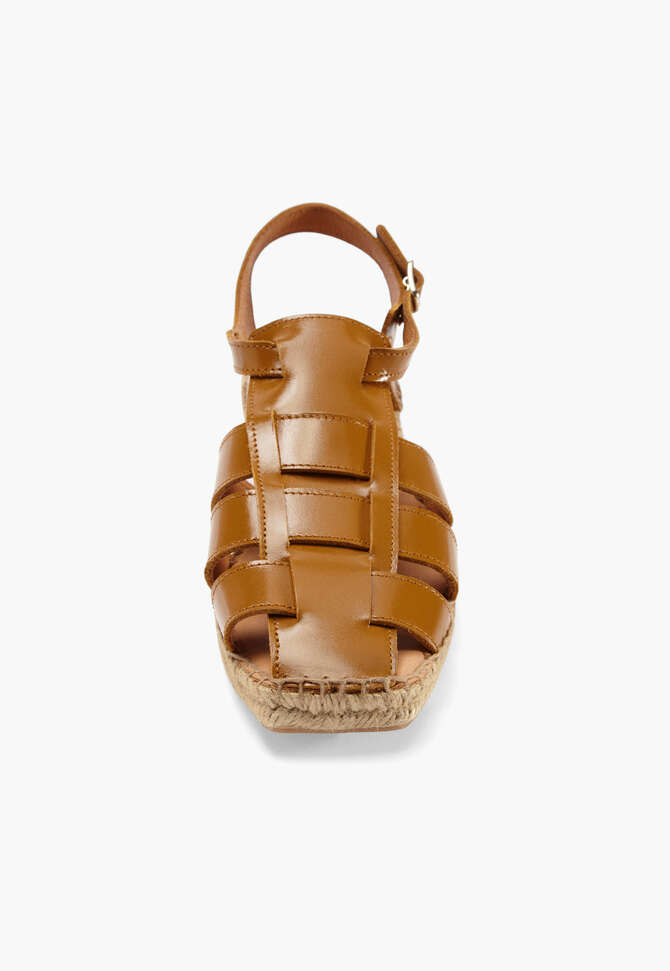 Sandalen mit quadratischer Zehenpartie, Kamel, completeTheLook