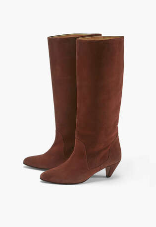 Stiefel mit Absatz, Schokolade, webstill