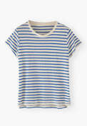 Gestreiftes T-Shirt, Kobalt, webstill
