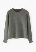 Perlmuster-Pullover, Waldgrau, webstill