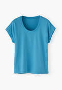 Ripp-T-Shirt, Leuchtendes Blau, webstill