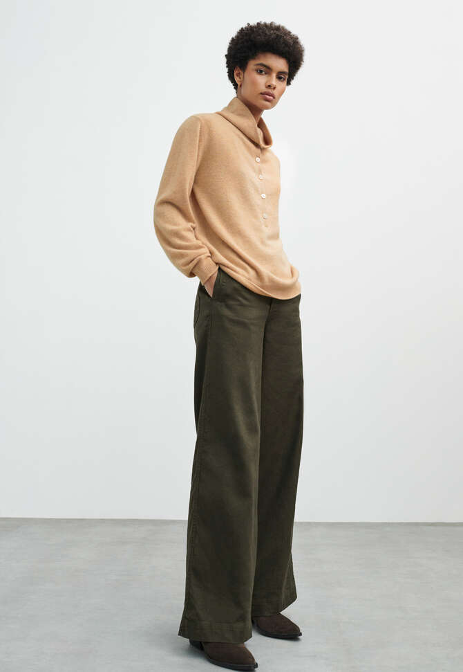 Hose mit weitem Bein, Dark forest, completeTheLook