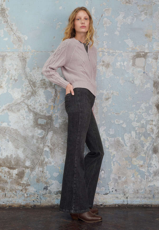 Ausgestellte Jeans, Schwarz, completeTheLook