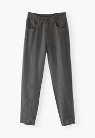 Schmal zulaufende Hose, Schiefer, webstill