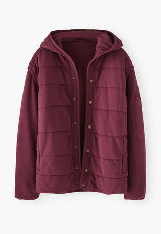 Gesteppte Jacke, Burgunder, webstill