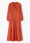 Maxikleid, Lebhaftes Orange, webstill