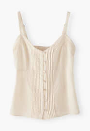 Camisole mit Biesen, Natur, webstill