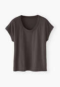 Ripp-T-Shirt, Kohlschwarz, webstill