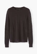 Pullover im Spitzenmuster, Espresso, webstill