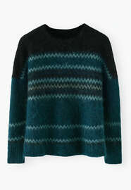 Fair-Isle-Pullover, Tiefes Aquamarin, webstill