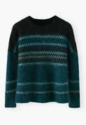 Fair-Isle-Pullover, Tiefes Aquamarin, webstill