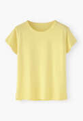 Jersey-T-Shirt, Zartes Zitronengelb, webstill