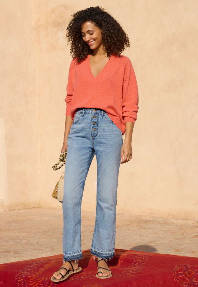 Jeans mit ausgelassenem Saum, Blasses Vintage, completeTheLook