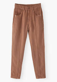 Schmal zulaufende Hose, Pekan, webstill