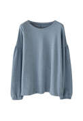 Pullover mit Blouson&auml;rmeln, Himmelblau, webstill